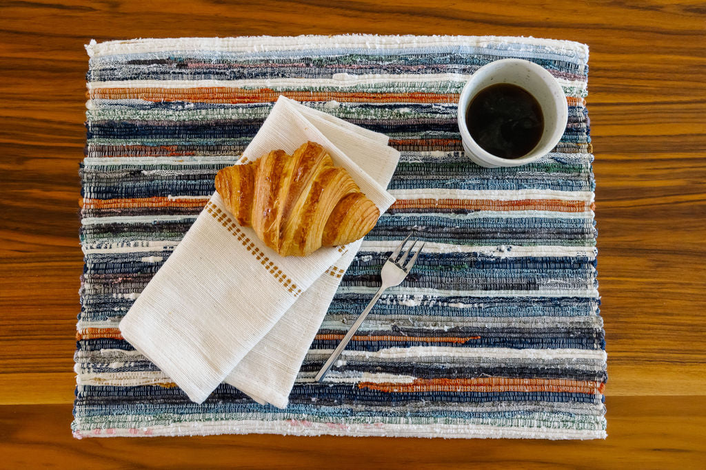 Adesé Handwoven Upcycled Fabric Placemat | Set of 2
