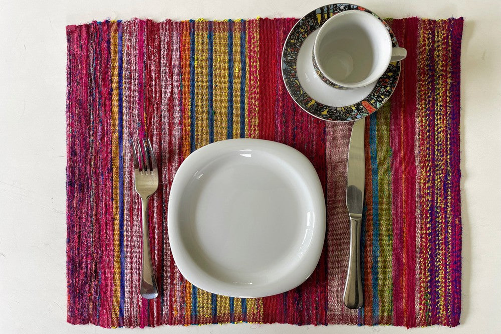 Harar Recycled Silk Ethiopian Placemat | Set of 2
