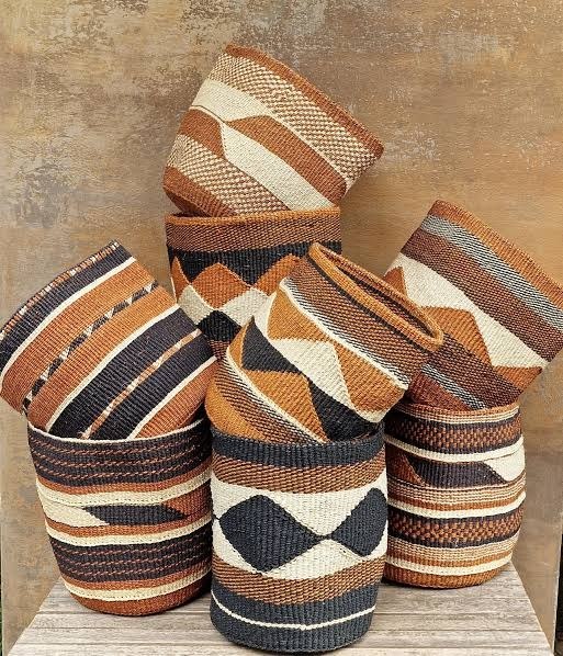 Senegal Wolof Pattern Basket — Medium